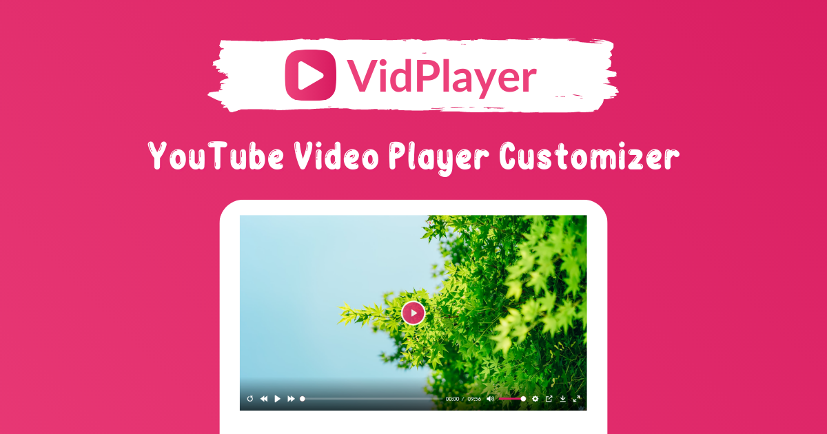 vidplayer youtube video player customizer